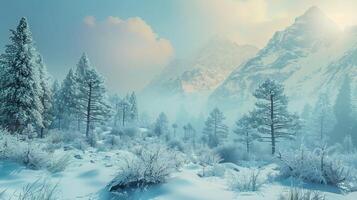 mooi winter natuur landschap verbazingwekkend berg foto