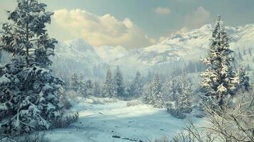 mooi winter natuur landschap verbazingwekkend berg foto