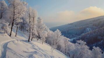 mooi winter natuur landschap verbazingwekkend berg foto