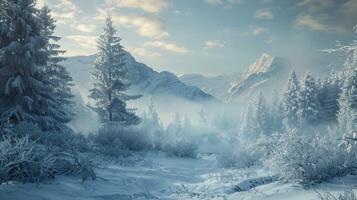 mooi winter natuur landschap verbazingwekkend berg foto