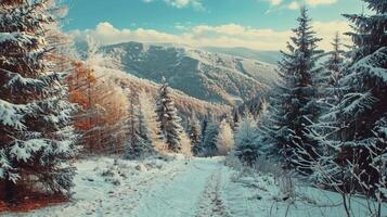 mooi winter natuur landschap verbazingwekkend berg foto