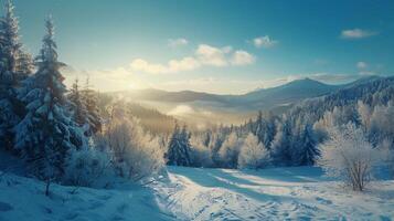 mooi winter natuur landschap verbazingwekkend berg foto