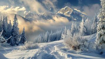 mooi winter natuur landschap verbazingwekkend berg foto