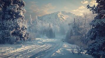 mooi winter natuur landschap verbazingwekkend berg foto