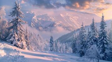 mooi winter natuur landschap verbazingwekkend berg foto