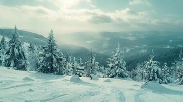 mooi winter natuur landschap verbazingwekkend berg foto