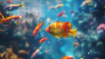 schoonheid en multi gekleurde vissen zwemmen foto