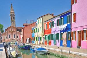 Aan Burano in lagune van Venetië, Adriatische Zee zee, veneto, italië foto