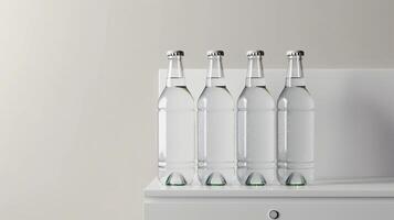 drank koeler met blanco fles mockups voor verfrissend drankjes foto