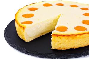 cheesecake met abrikozen foto