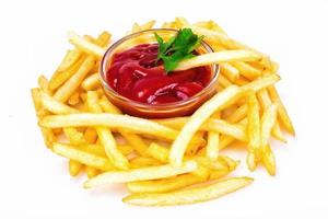 frietjes met ketchup foto