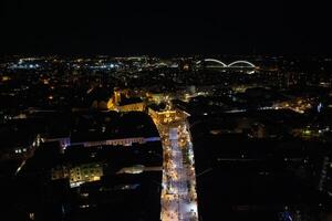 stad plein in de mooi nieuw verdrietig, voor de nieuw jaar in de nacht. Servië foto