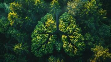 menselijk longen. bomen vormgeven long het formulier. wereld astma dag. Nee tabak dag, schoon lucht. foto