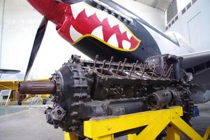 motor van legendarisch 51 mustang vechter vliegtuig gebruikt voor Indonesisch lucht dwingen foto