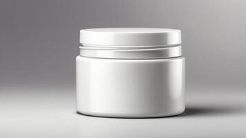 minimalistische matte wit huidsverzorging pot met strak ontwerp foto