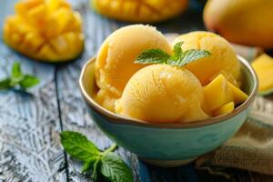 verfrissend fruit mango sorbet foto