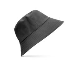 zwart emmer hoed geïsoleerd Aan een wit achtergrond foto