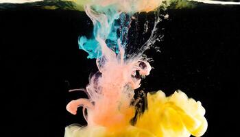kleurrijk rook achtergrond, kunst, magie explosie foto