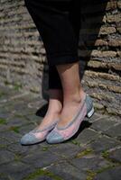 comfortabel zilver vrouwen schoenen foto