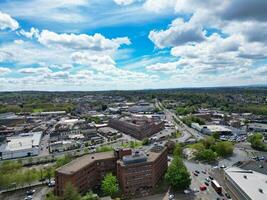 hoog hoek visie van Wolverhampton stad van grootstedelijk gemeente in de west binnenland, Engeland, Verenigde koninkrijk. mei 4e, 2024 foto