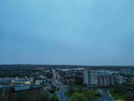 antenne visie van centraal boorhamhout Londen stad van Engeland gedurende bewolkt en regenachtig dag, Engeland uk. april 4e, 2024 foto