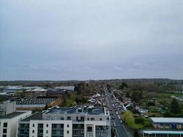 antenne visie van centraal boorhamhout Londen stad van Engeland gedurende bewolkt en regenachtig dag, Engeland uk. april 4e, 2024 foto