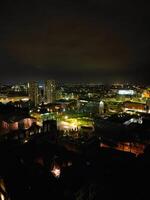 hoog hoek visie van verlichte historisch centraal Coventry stad van Engeland, Verenigde koninkrijk. april 8e, 2024 foto