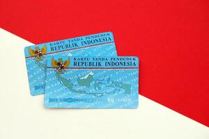 Indonesisch nationaal elektrisch identiteit kaart gebeld e-ktp of kartu tanda penduduk foto