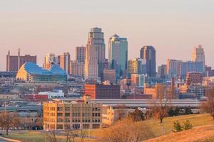 uitzicht op de skyline van Kansas City in Missouri foto