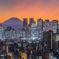 Tokyo skyline en berg Fuji