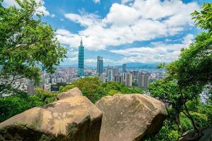 skyline van het centrum van taipei in taiwan foto