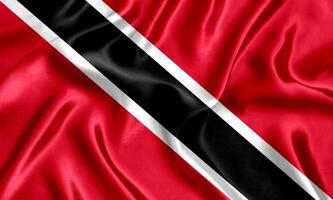 vlag van Trinidad en Tobago zijde detailopname foto