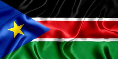 vlag van zuidelijk Soedan zijde detailopname foto