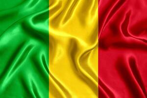 vlag van Mali zijde detailopname foto