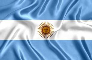 vlag van Argentinië zijde detailopname foto