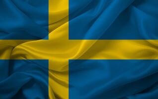 Zweeds vlag fladderend foto