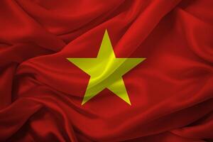 weelderig Vietnamees vlag met ster centrum foto