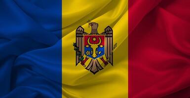 golvend vlag van Moldavië foto