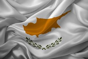 cypriotisch vlag zijde structuur foto