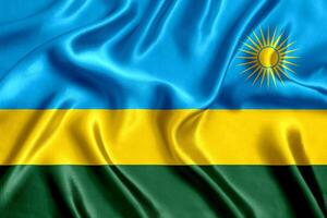 vlag van rwanda zijde detailopname foto
