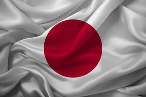 golvend vlag van Japan foto