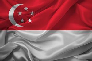 Singapore vlag met halve maan en sterren foto