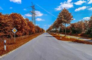 mooi panorama visie Aan een gouden herfst landschap gevonden in EU foto