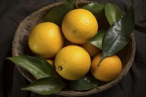 levendig en heerlijk voedsel samenstelling met een verscheidenheid van vers citrus fruit foto