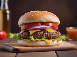 verleidelijk sappig hamburger illustratie foto