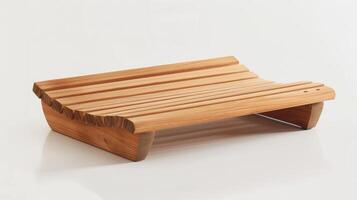 een verstelbaar houten sauna rugleuning het verstrekken van comfortabel ondersteuning voor de terug en wervelkolom gedurende sauna sessies. foto