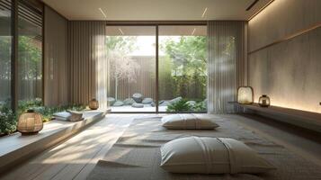 een privaat meditatie en reflectie kamer perfect voor stil overpeinzing en persoonlijk groei foto
