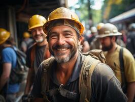 ai gegenereerd bouw helm glimlachen generatief ai foto