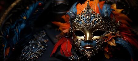 ai gegenereerd helder carnaval masker generatief ai foto