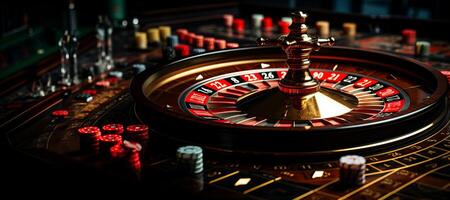 ai gegenereerd casino roulette detailopname helder kleurrijk generatief ai foto